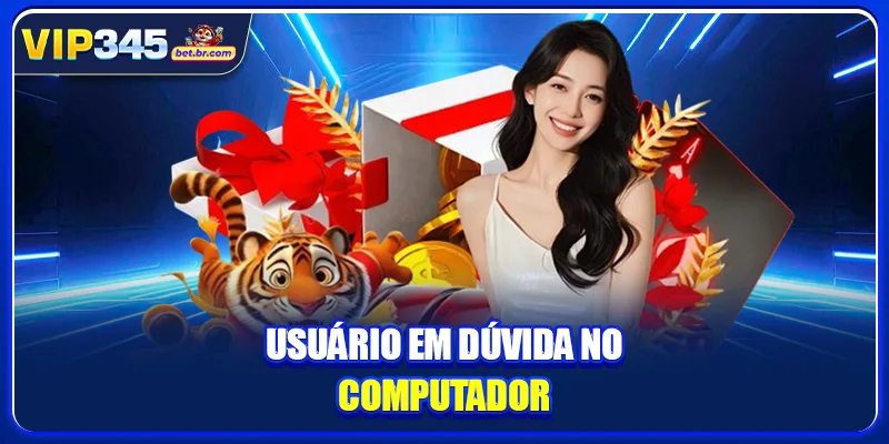 Usuário em dúvida no computador
